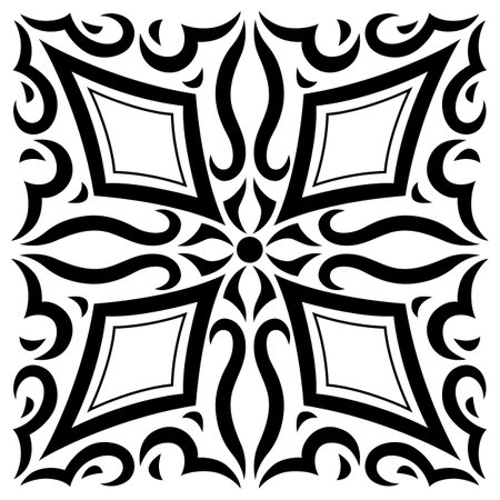 Arabic ceramic tile. Traditional eastern decorative talavera. Ethnic folk ornament.のイラスト素材