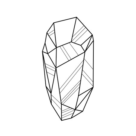 Illustration of crystal or crystalline mineral. Jewelry precious or semiprecious gem stone.のイラスト素材