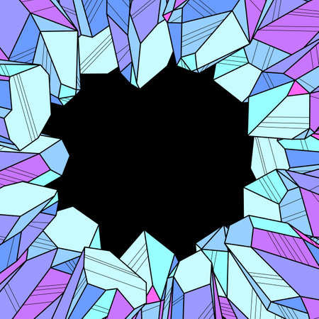 Frame with crystals or minerals. Jewelry precious or semiprecious gem stones.のイラスト素材