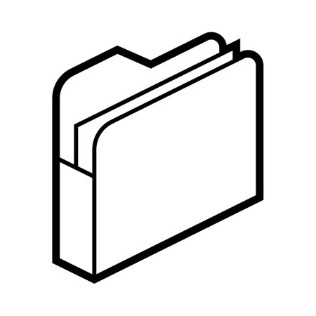 Folder for paper icon in isometry. Image for website, app, logo, UI design. Line art illustration.のイラスト素材