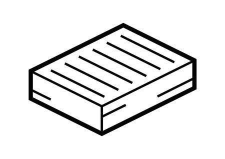 Stack of paper icon in isometry. Image for website, app, logo, UI design. Line art illustration.のイラスト素材