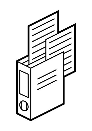 Folder for paper icon in isometry. Image for website, app, logo, UI design. Line art illustration.のイラスト素材