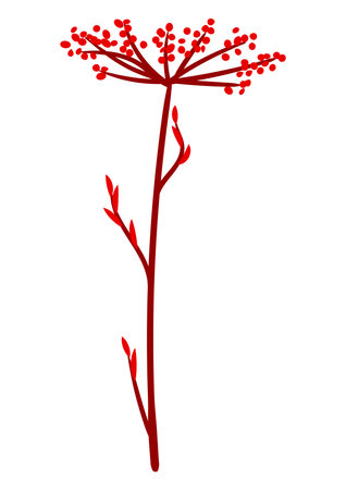 Illustration of stylized twig. Image of dry plant. Botanical picture for decoration.のイラスト素材