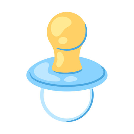 Illustration of baby pacifier. New born baby boy Happy Birthday object. Celebration symbol and item.のイラスト素材