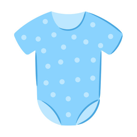 Illustration of baby suit. New born baby boy Happy Birthday object. Celebration symbol and item.のイラスト素材