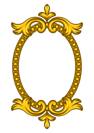 Floral frame in baroque style. Decorative curling plant. Vintage swirling motif.のイラスト素材