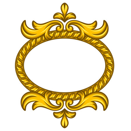 Floral frame in baroque style. Decorative curling plant. Vintage swirling motif.のイラスト素材
