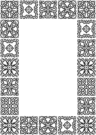 Arabic ceramic tile background. Traditional eastern decorative talavera. Ethnic folk ornament.のイラスト素材