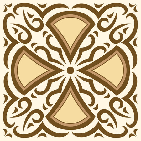 Arabic ceramic tile. Traditional eastern decorative talavera. Ethnic folk ornament.のイラスト素材