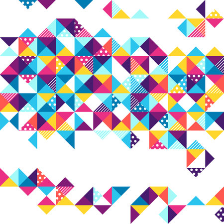 Triangle seamless pattern. Abstract geometric polygonal image. Modern mosaic texture.のイラスト素材
