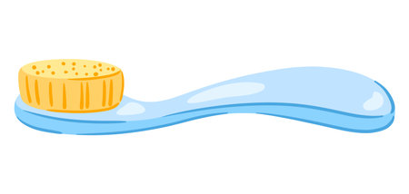 Illustration of toothbrush. Personal hygiene and self care item. Stylized image.のイラスト素材
