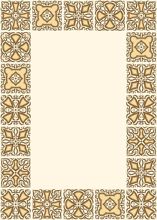 Arabic ceramic tile background. Traditional eastern decorative talavera. Ethnic folk ornament.のイラスト素材