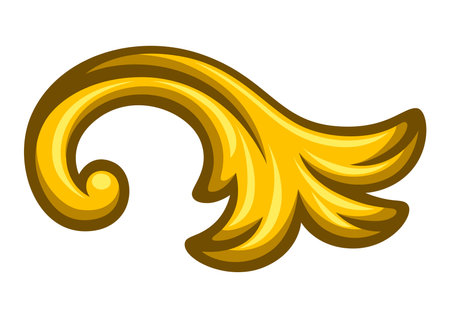 Floral element in baroque style. Decorative curling plant. Vintage swirling motif.のイラスト素材