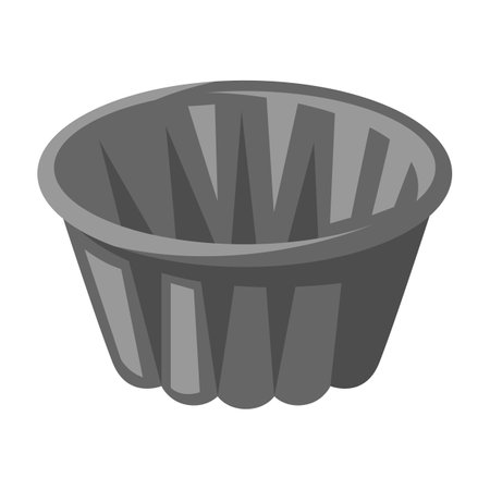 Illustration of muffin tin. Stylized bakery object for cooking recipe and menu item.のイラスト素材