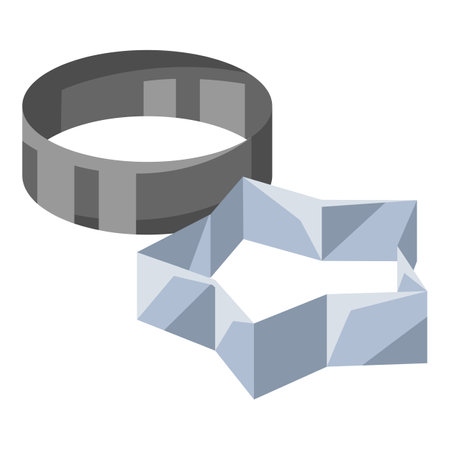Illustration of cookie cutters. Stylized bakery object for cooking recipe and menu item.のイラスト素材