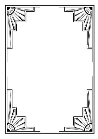 Frame in art nouveau style. Decorative geometric element. Abstract retro design.のイラスト素材