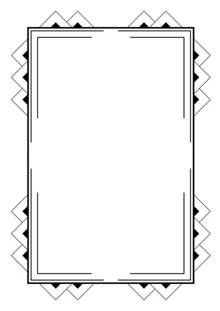 Frame in art nouveau style. Decorative geometric element. Abstract retro design.のイラスト素材