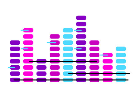 Musical sound equalizer. Music pulse audio element creative image. Item for design.