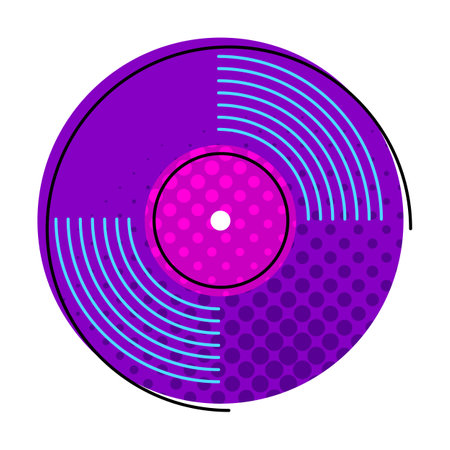 Illustration of musical record. Music party or rock concert creative image. Item for design.のイラスト素材