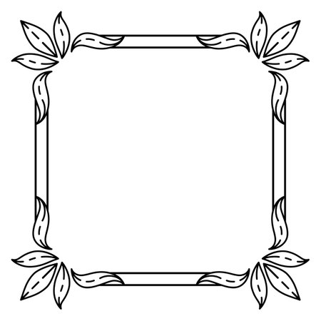 Floral frame in baroque style. Decorative curling plant. Vintage swirling motif.のイラスト素材