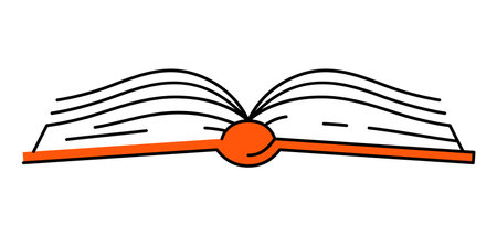 Illustrations of open book. Image for education and school. Digital library item.のイラスト素材