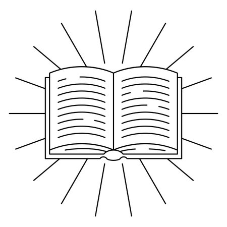 Illustrations of open book. Image for education and school. Digital library item.のイラスト素材