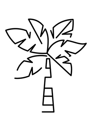 Illustration of palm tree. Summer image for holiday or vacation. Stylized icon.のイラスト素材