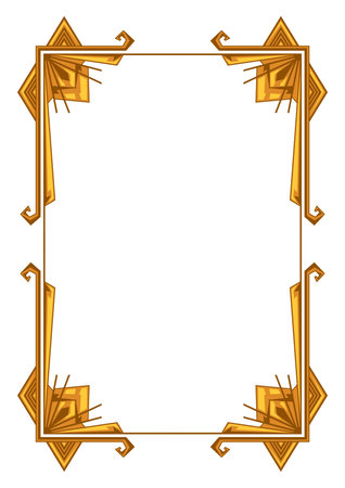Frame in art nouveau style. Decorative geometric element. Abstract retro design.のイラスト素材