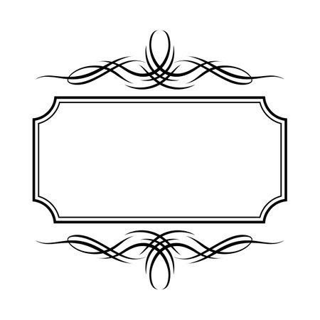 Vintage swirling frame. Retro decorative curling vignette. Classic design for decoration.のイラスト素材