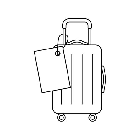 Suitcase icon. Travel illustration and tourism item. Happy journey.のイラスト素材