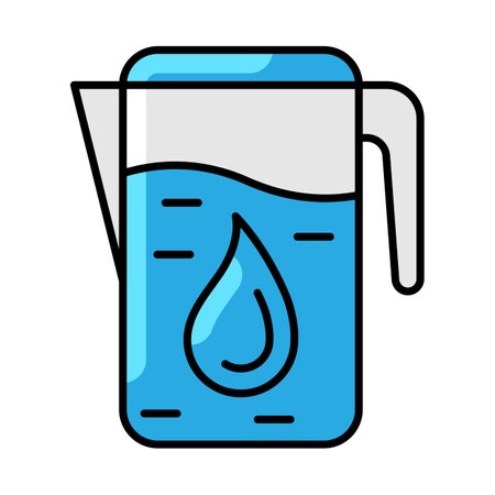Water filter icon. Aqua or liquid thin line illustration. linear image for design.のイラスト素材
