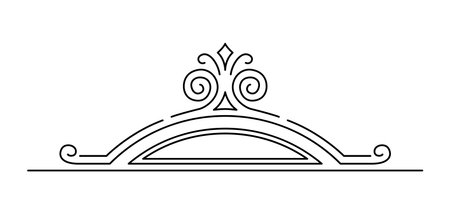 Line curl element. Modern decorative linear divider. Classic design for decoration.のイラスト素材