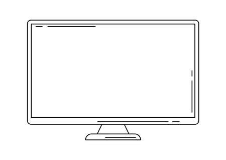 Illustration of monitor. Computer equipment and work device. Image for technology industry and business.のイラスト素材