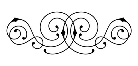 Line curl element. Modern decorative linear divider. Classic design for decoration.のイラスト素材