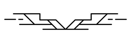 Line geometric element. Modern decorative linear divider. Classic design for decoration.のイラスト素材
