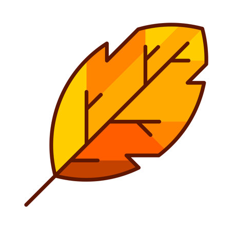 Illustration of autumn leaf. Decorative falling foliage. Beautiful plant in line art style.のイラスト素材