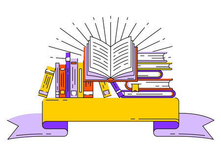 Illustration with book. Image for education and school.のイラスト素材