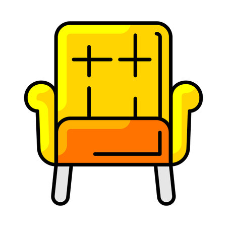 Soft chair icon. Home decor element thin line illustration.のイラスト素材