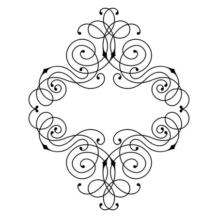 Line curl frame. Modern decorative linear background.のイラスト素材