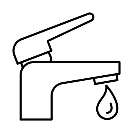 Tap with water drop icon. Aqua or liquid thin line illustration.のイラスト素材