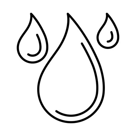 Water drops icon. Aqua or liquid thin line illustration.のイラスト素材
