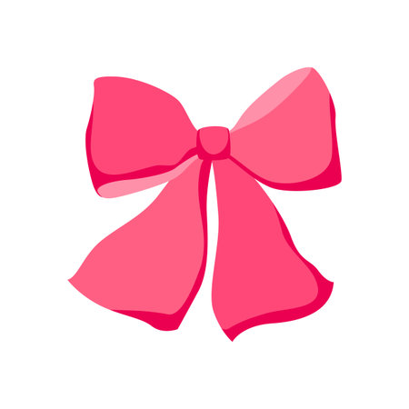 Satin bow illustration. Ribbon with knot for gift card and design.のイラスト素材