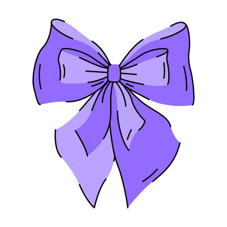 Satin bow illustration. Ribbon with knot for gift card and design.のイラスト素材
