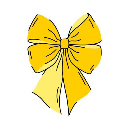 Satin bow illustration. Ribbon with knot for gift card and design.のイラスト素材