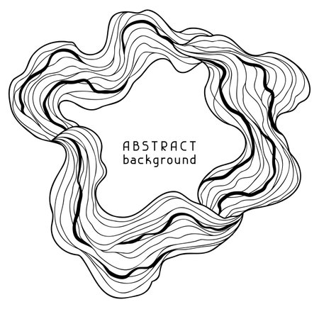 Background with wave elements. Abstract card with linear curls.のイラスト素材