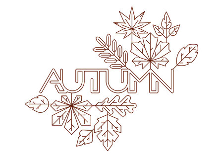 Background with autumn leaves. Illustration with various foliage.のイラスト素材