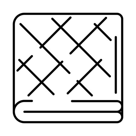 Blanket or bedspread icon. Home decor element thin line illustration.のイラスト素材
