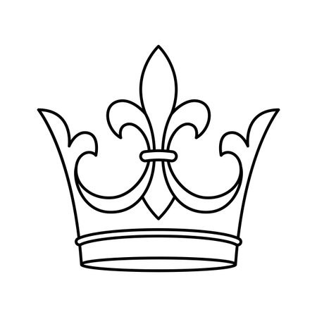 Royal crown illustration. Graphic stylized line icon.のイラスト素材