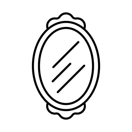 Oval mirror icon. Home decor element thin line illustration.のイラスト素材