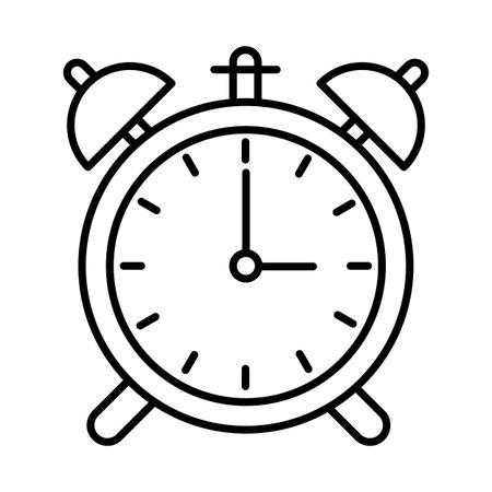 Alarm clock icon. Home decor element thin line illustration.のイラスト素材
